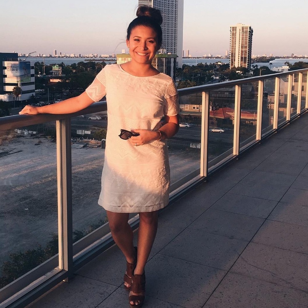 White embroidered mini dress